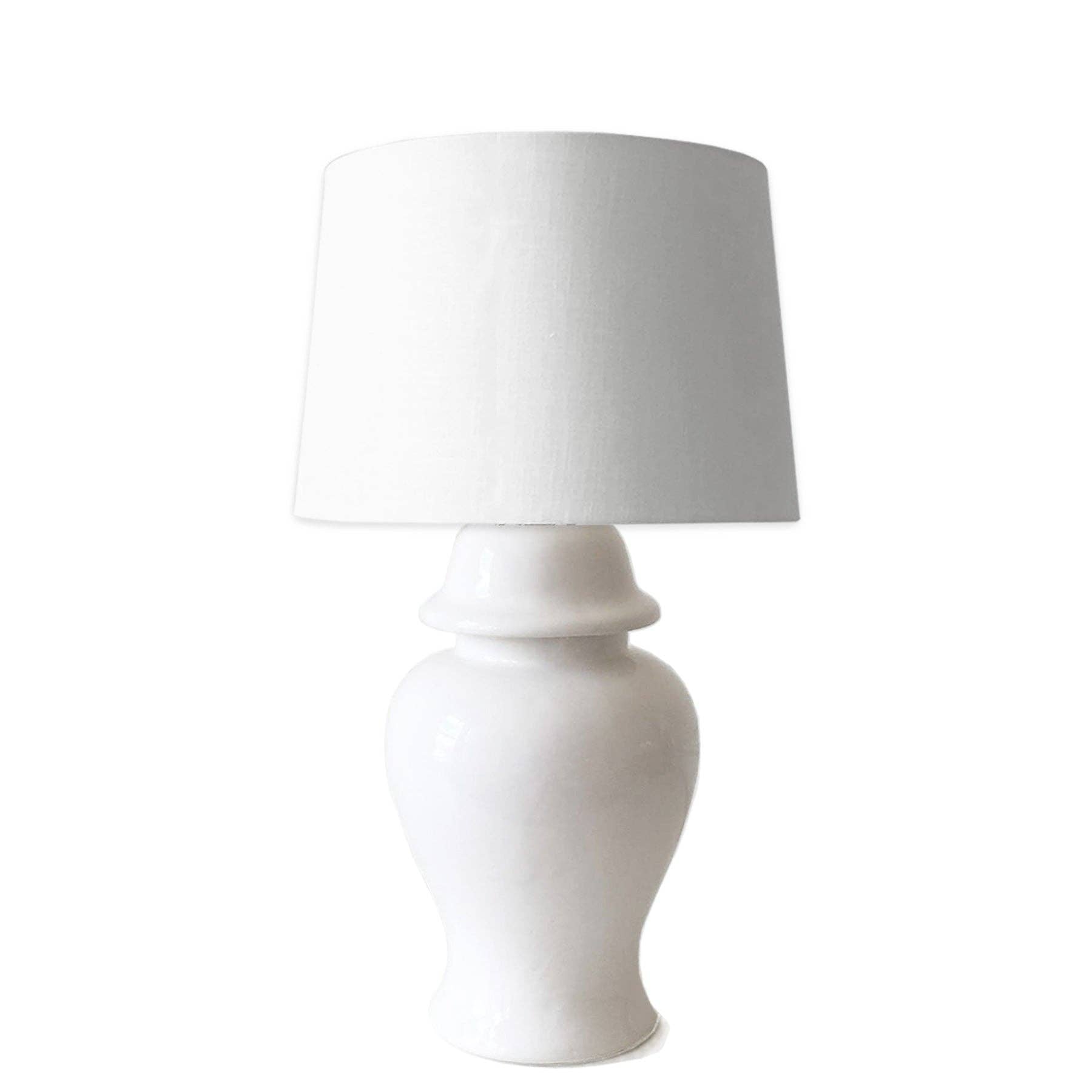White Ginger Jar Lamp: Large
