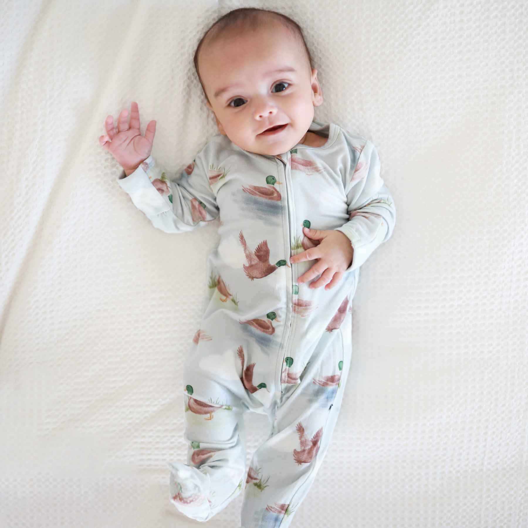Little Duckling Zipper Footie: Newborn