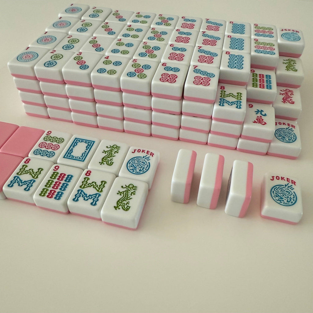 Mahjong Studios – Rose Dragon American Mahjong Tile Set (166 Tiles): All In One - Carry Bag + Tiles & Bag + Mat + Racks + Instructions