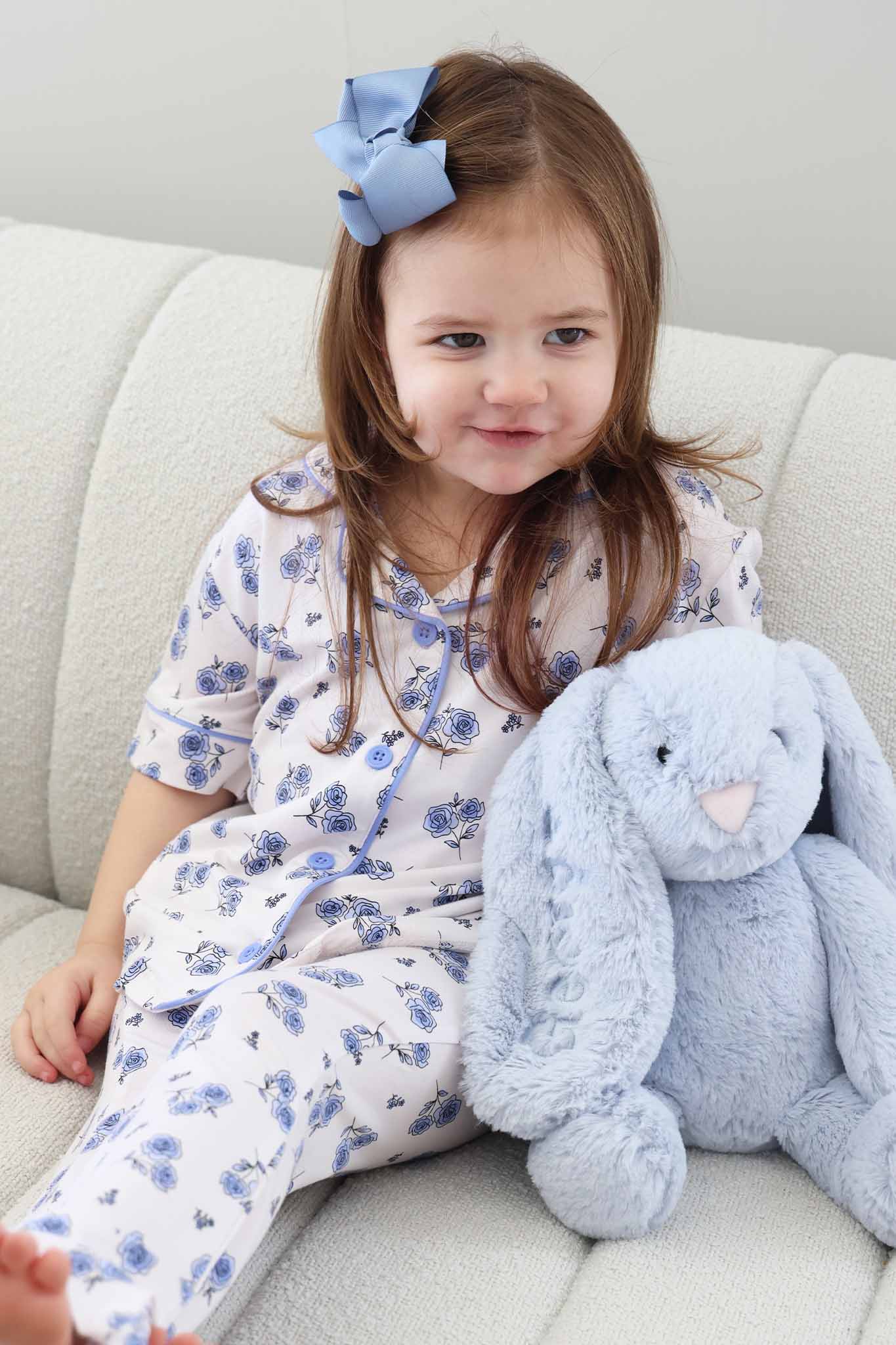Girl's Two Piece Flare Lounge Set | Sapphire Garden: 18-24 months