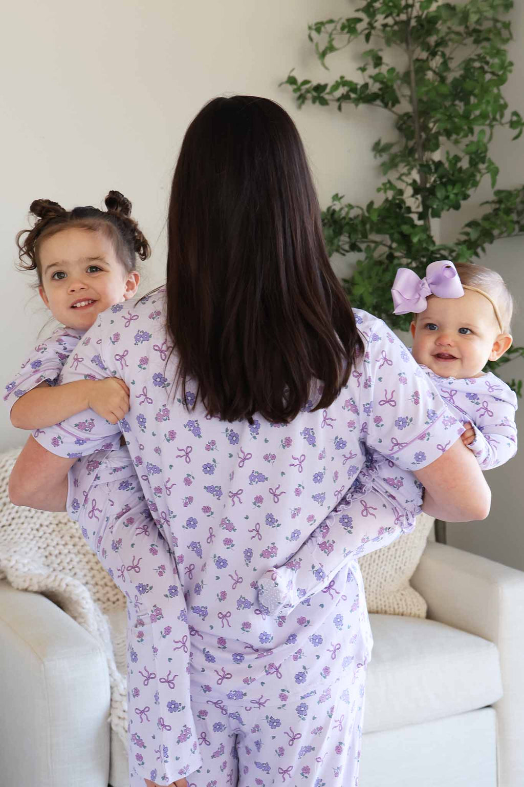 Women's Two Piece Flare Lounge Set | Ribbon & Roses Purple: S