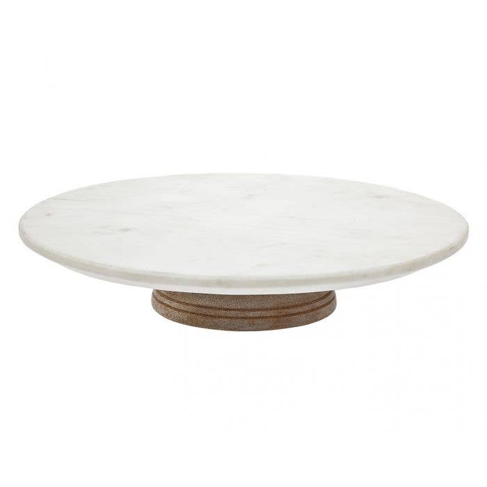 Wood/marble Lazy Susan