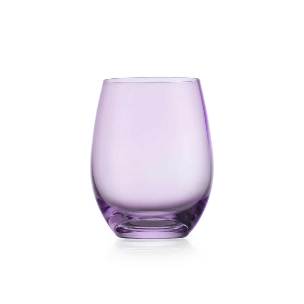 Set of Four Veneto Stemless Wine Glasses - Multi color avail: Amethyst