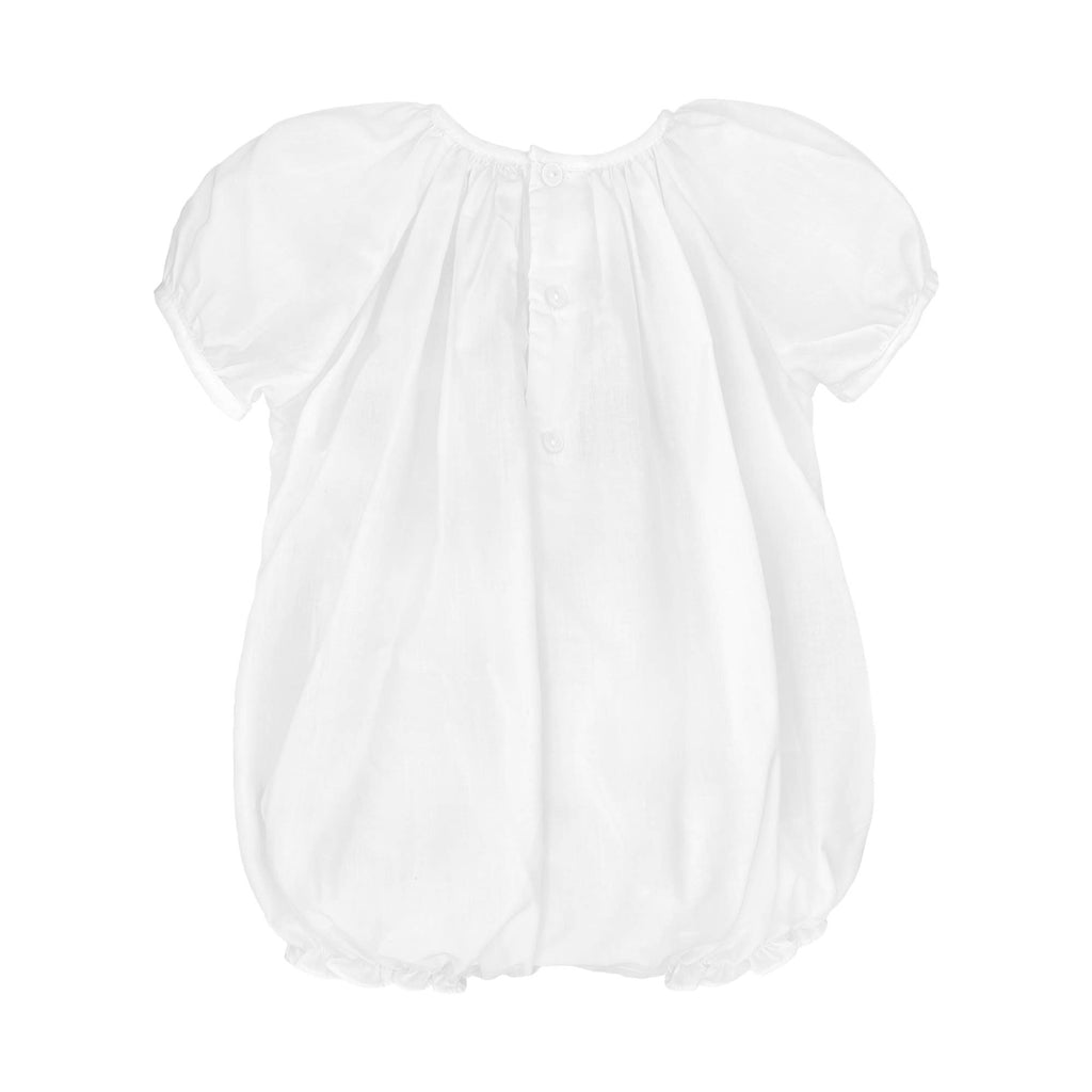 Bubble with Novelty Smocking: White / Newborn