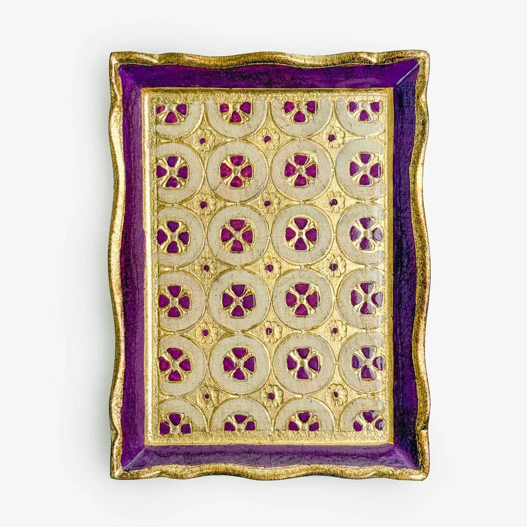 Florentine Carved Wood Rectangle Tessellated Mini Tray: Sage Green