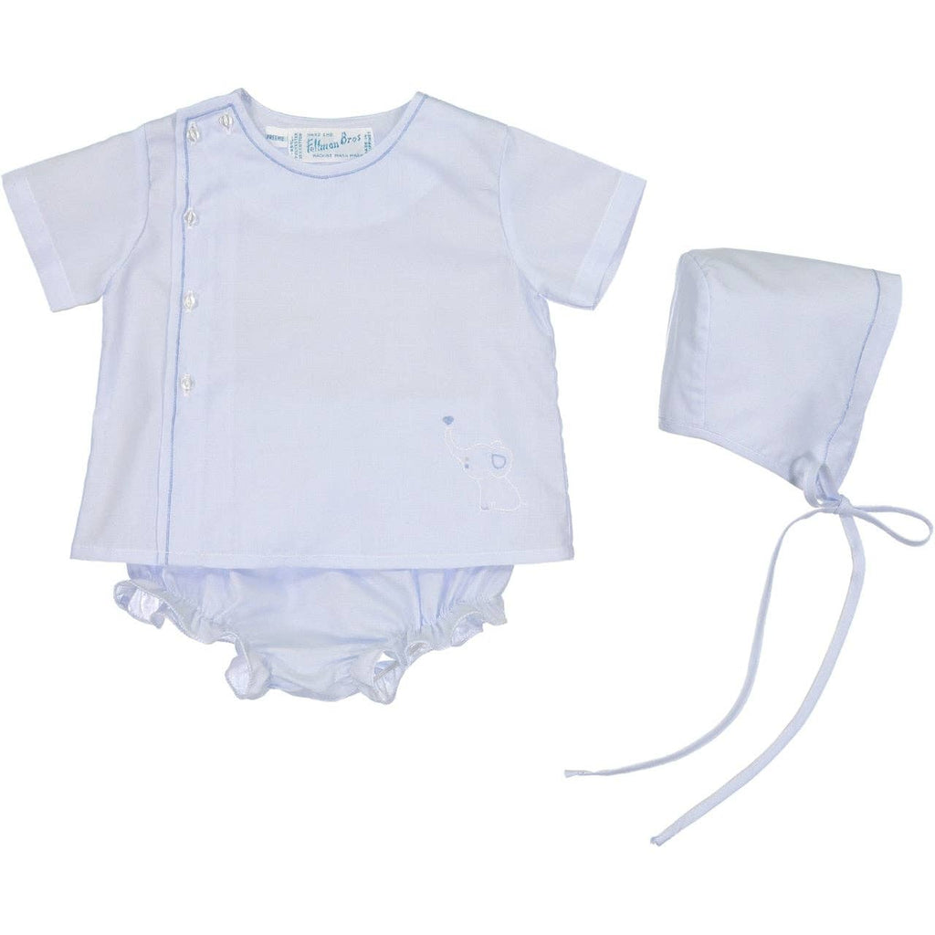 Preemie Baby Elephant Diaper Set: Blue / Preemie