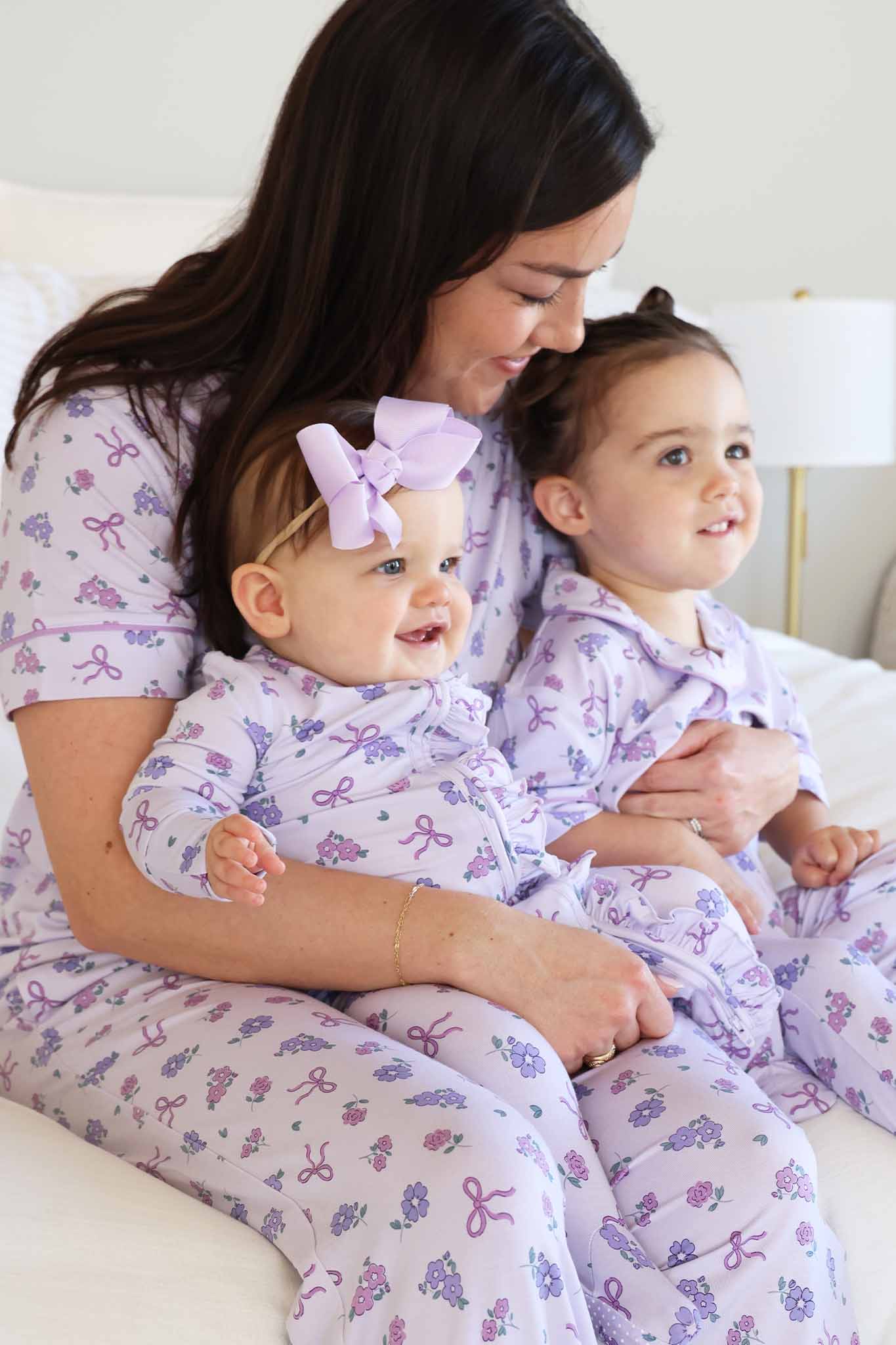 Women's Two Piece Flare Lounge Set | Ribbon & Roses Purple: S