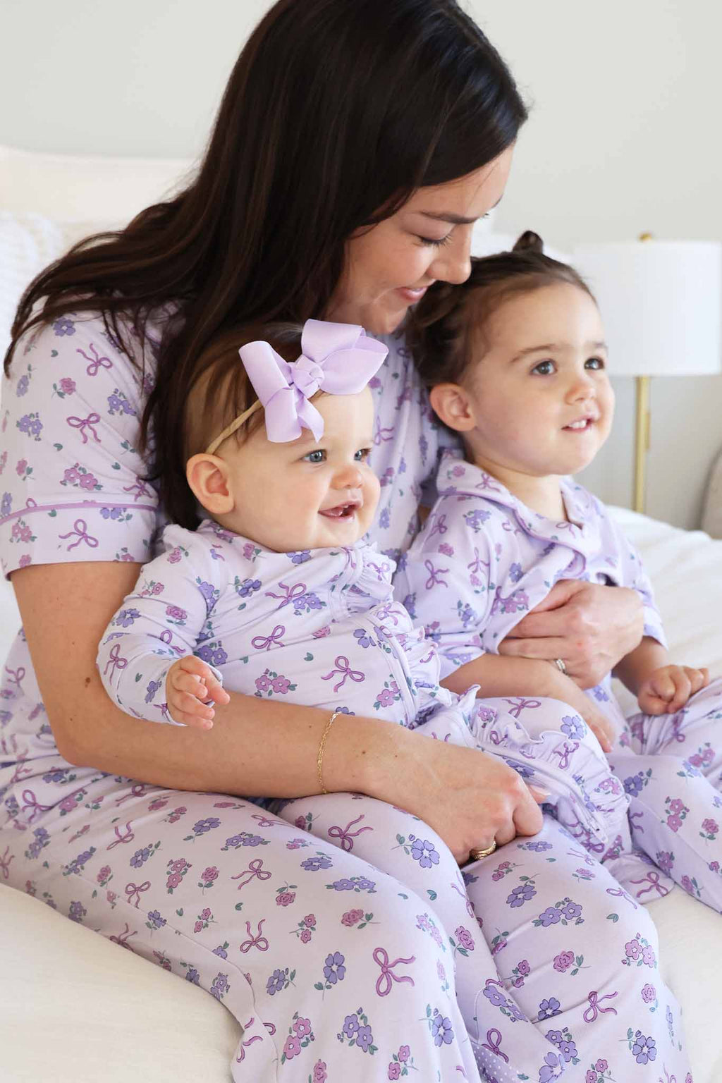 Women's Two Piece Flare Lounge Set | Ribbon & Roses Purple: L
