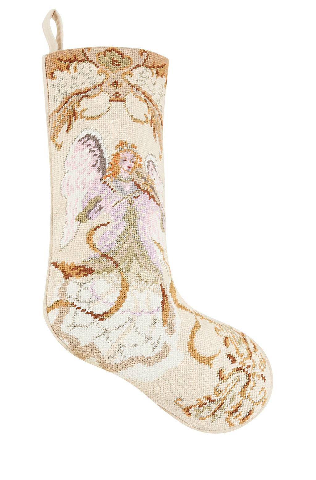 Angel w/Violin Embroidered Stocking