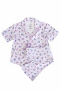 Girl's Two Piece Flare Lounge Set | Ribbon & Roses Purple: 4T