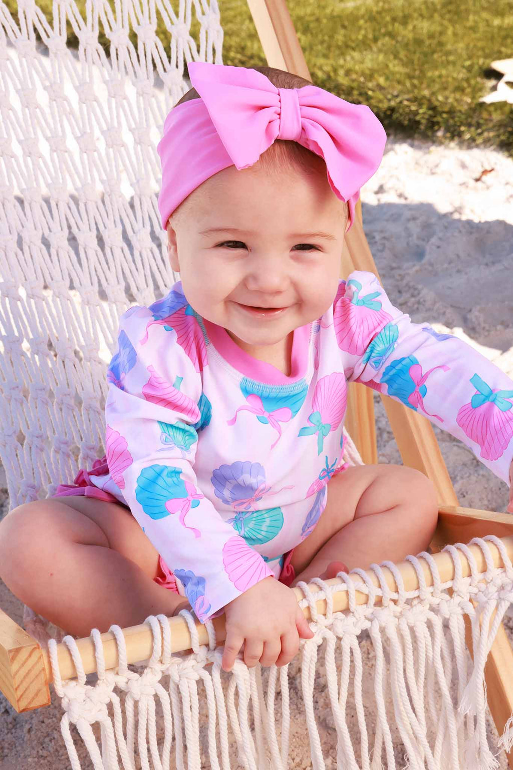 Long Sleeve Rash Guard With Ruffle Bottom | Seaside Sweetie: 12-18 months