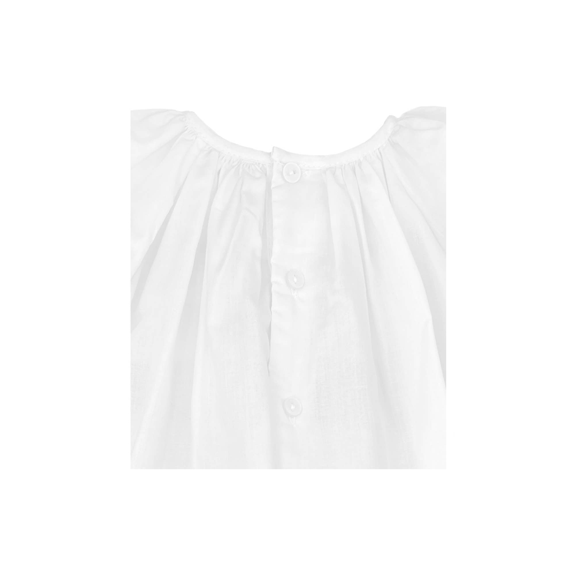 Bubble with Novelty Smocking: White / Preemie