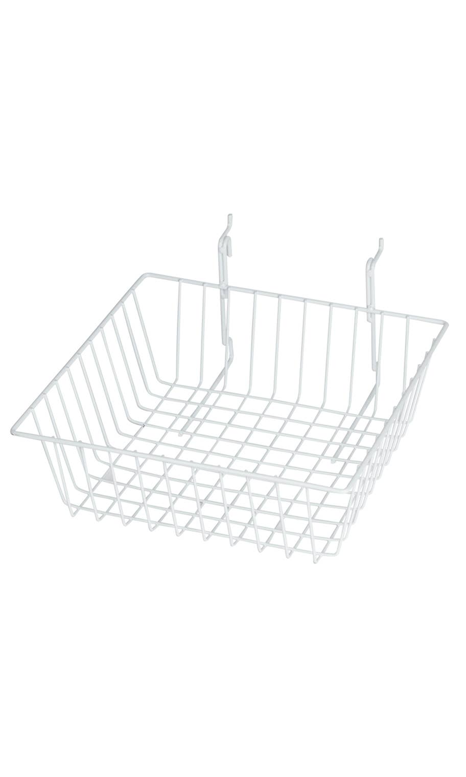 Grid Basket for Slatwall & Wire Grid: Black / 24 x 12 x 4 inch