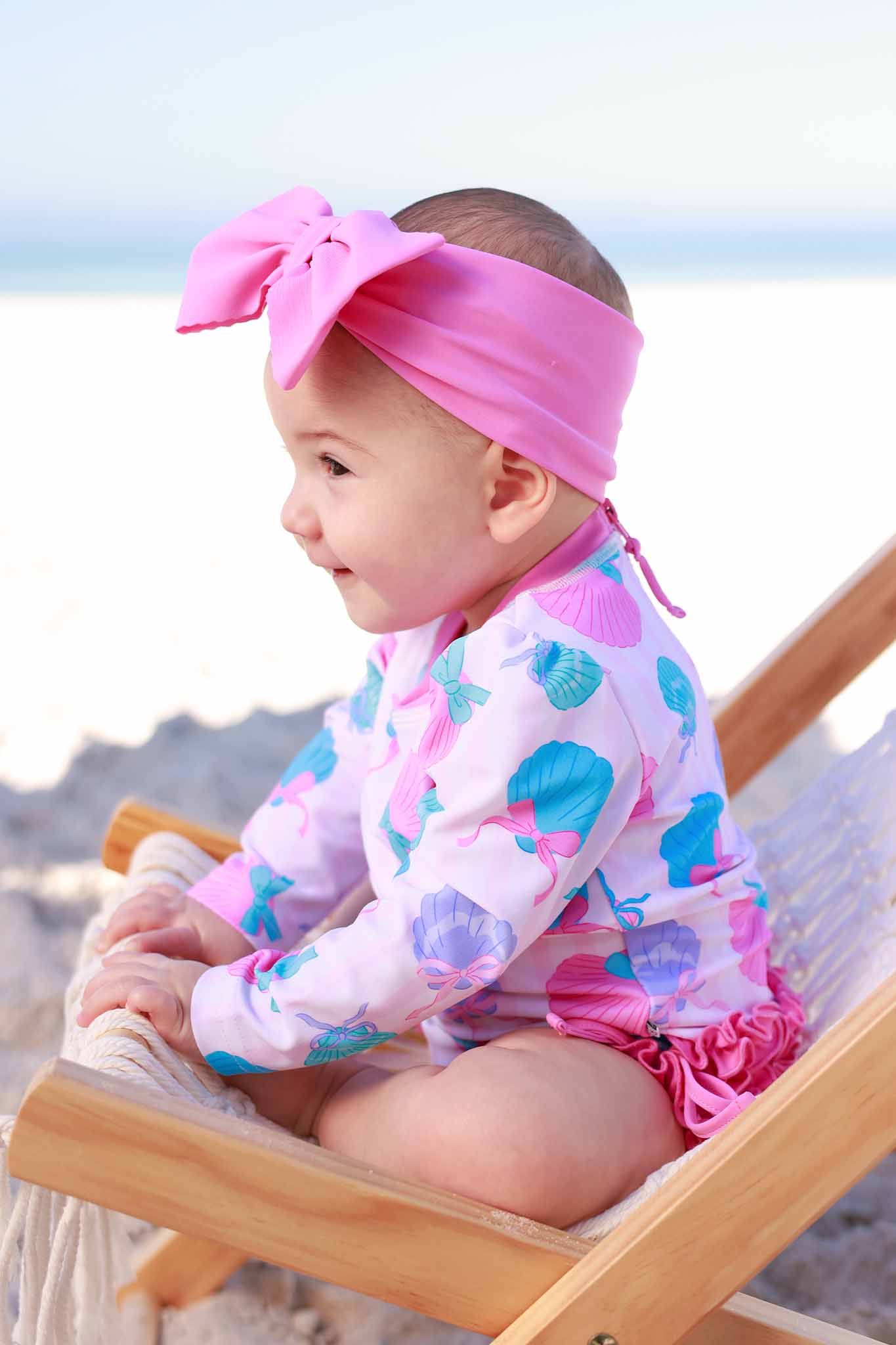 Long Sleeve Rash Guard With Ruffle Bottom | Seaside Sweetie: 3T