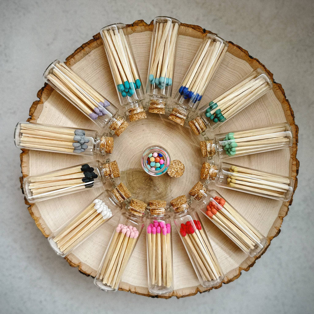 2" Matches + Small Bottle - Color of Your Choice + Strikers: Rainbow