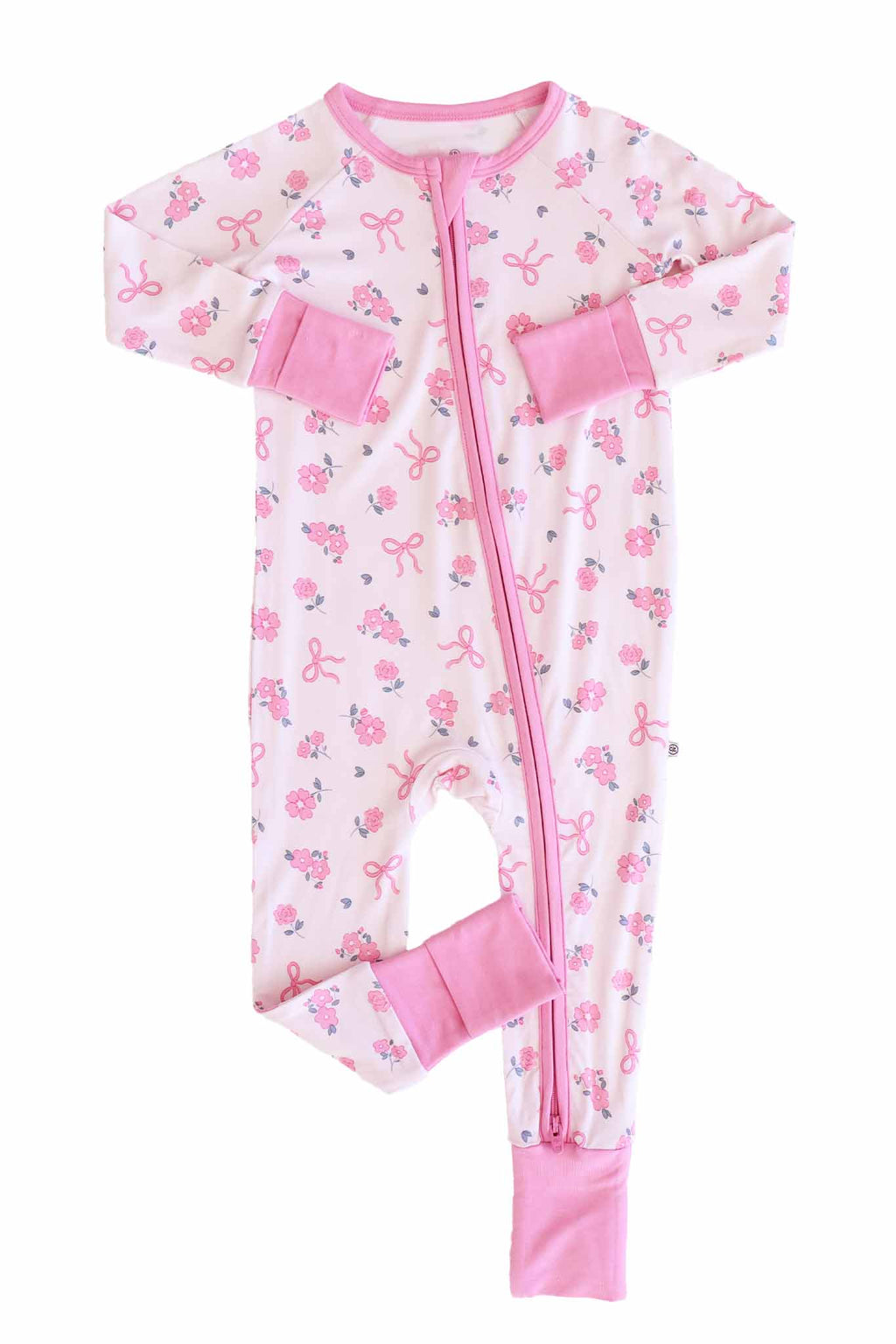 Ribbon & Roses Convertible Zip Romper | Pink: 6-12 months