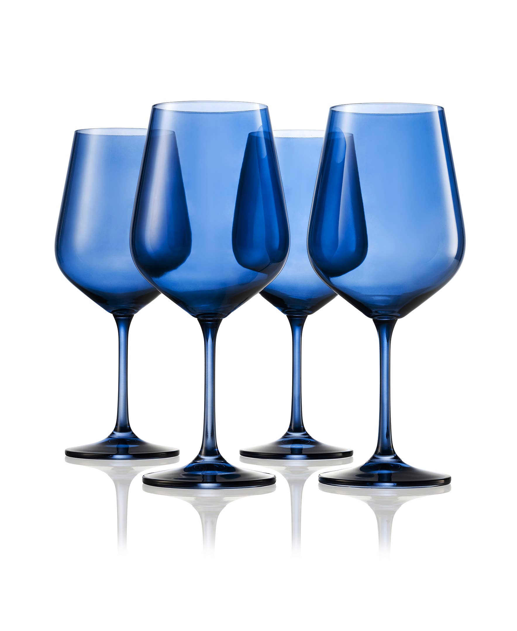 Set of Four Colored Red Wine Glasses - multi color avail: Amethyst