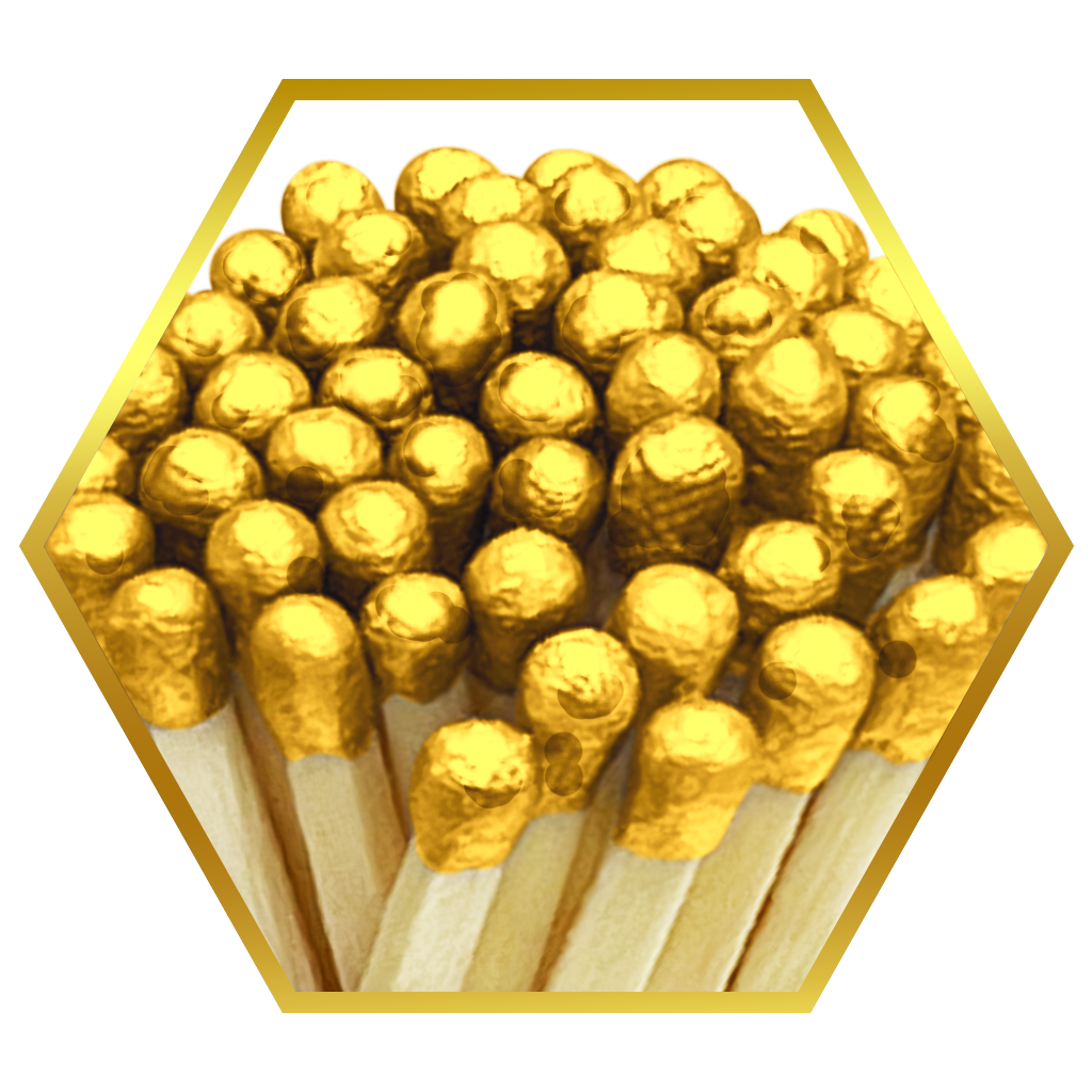 4" Matches + Mini Cloche - Colors of Your Choice + Strikers: Gold Tip