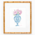 Wedgwood Vase with Peonies Watercolor Art Print: 8x10