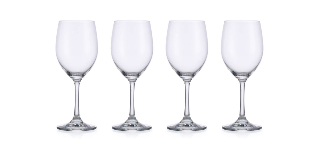 Set of Four Veneto White Wine Glasses: Clear
