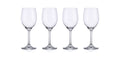 Set of Four Veneto White Wine Glasses: Clear