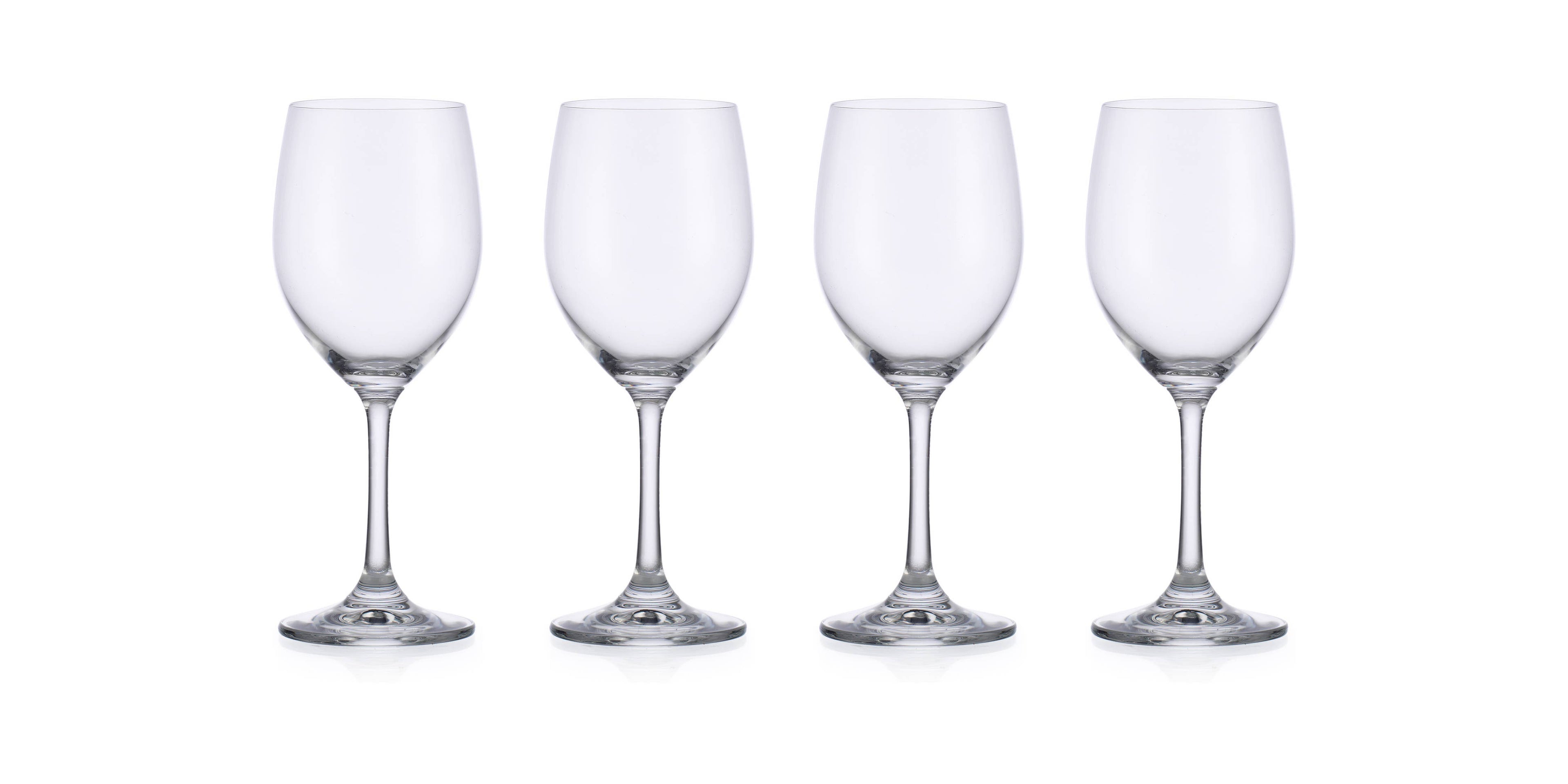 Set of Four Veneto White Wine Glasses: Clear