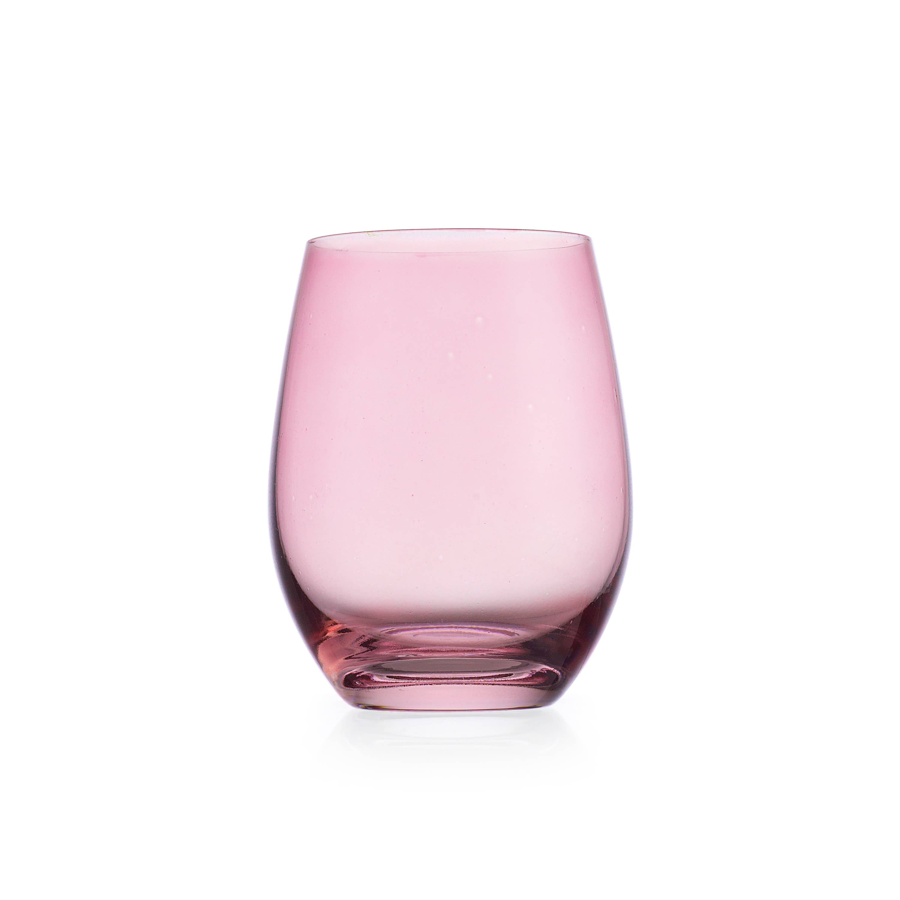 Set of Four Veneto Stemless Wine Glasses - Multi color avail: Amethyst