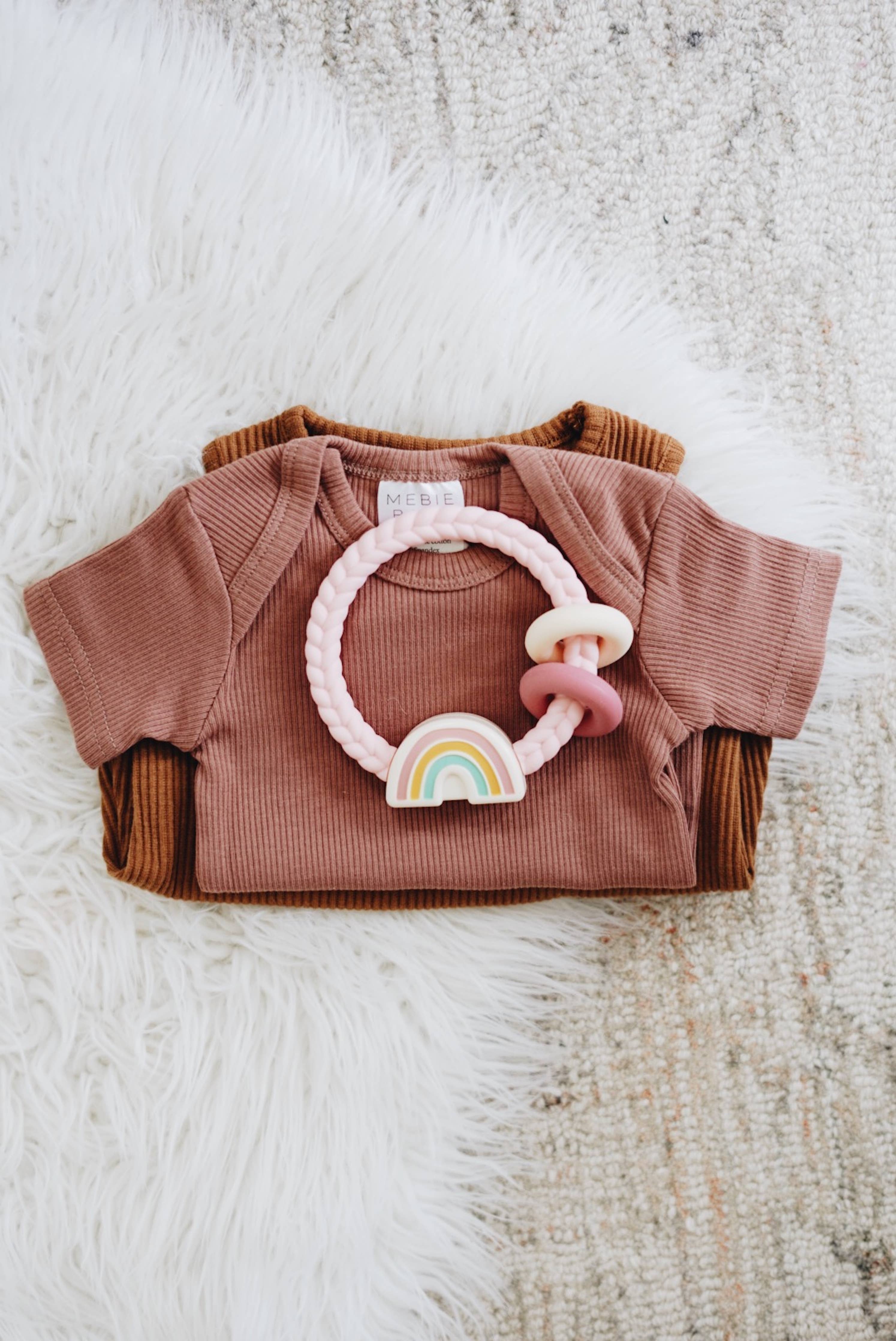 Ritzy Rattle™ Silicone Teether Rattles: Rainbow