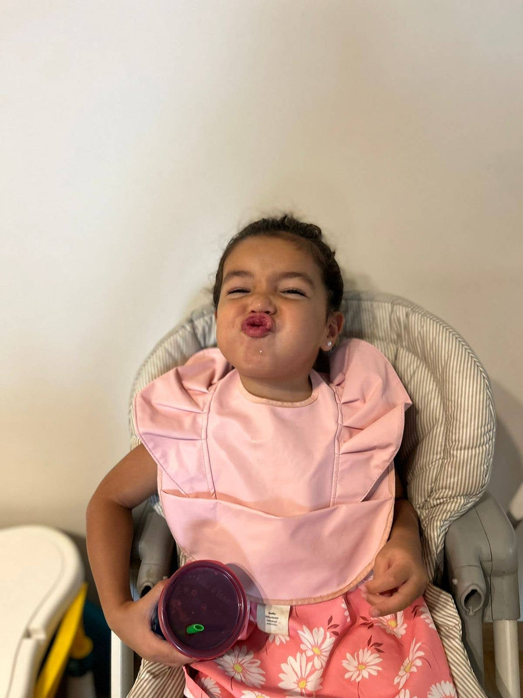 Wing Ruffle Waterproof Bib: Prima-rose Ballerina