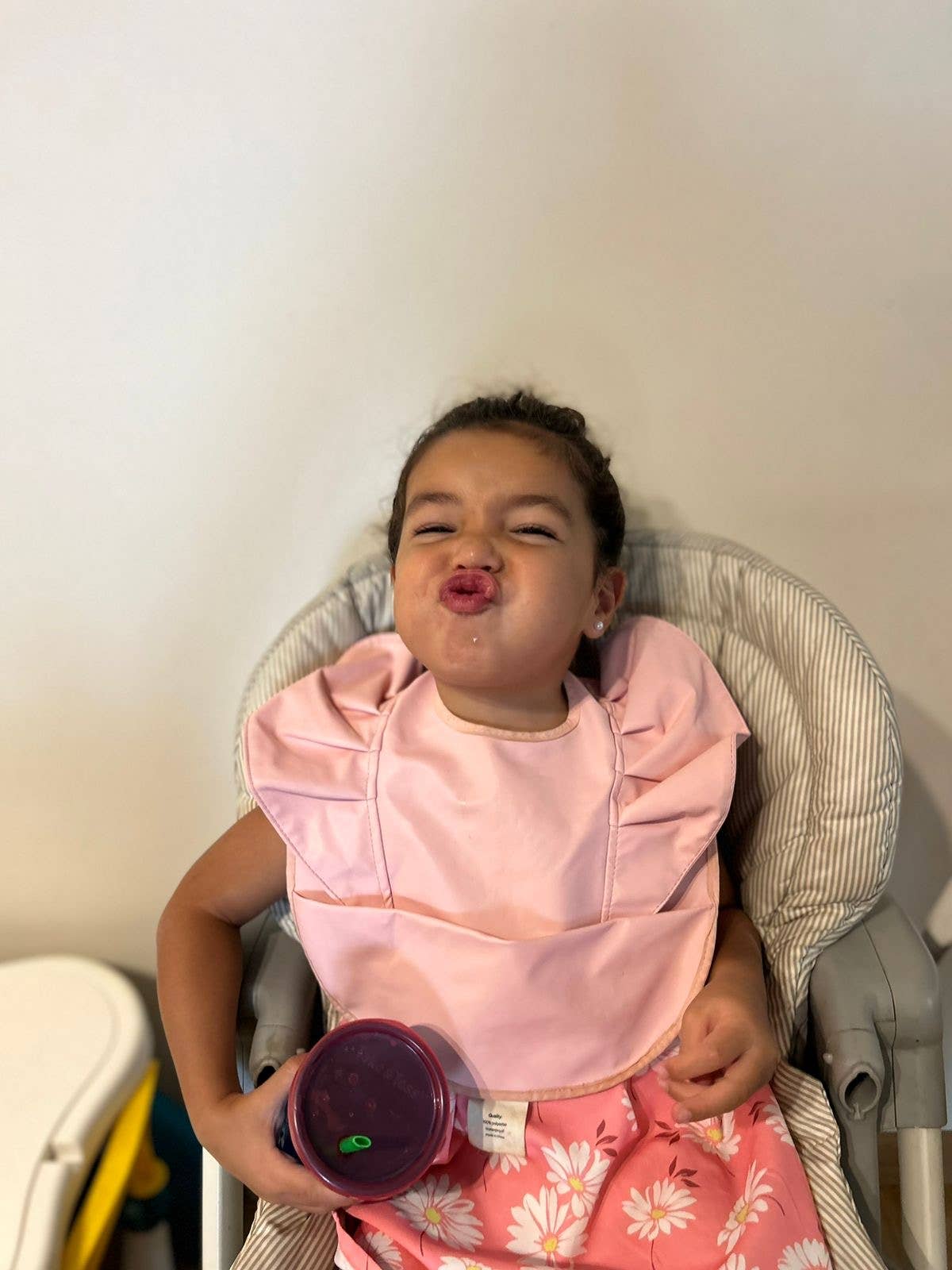 Wing Ruffle Waterproof Bib: Prima-rose Ballerina