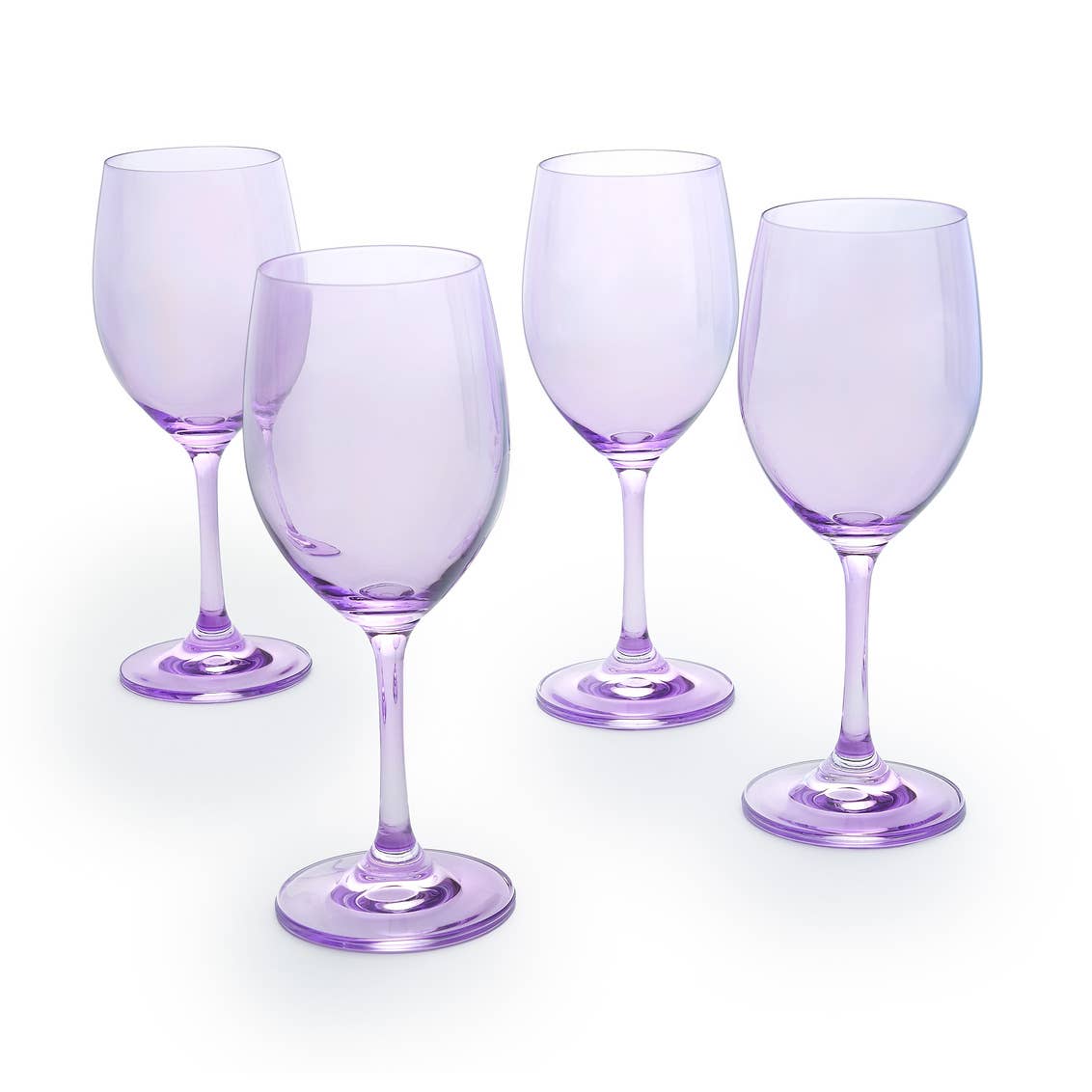 Set of Four Veneto White Wine Glasses: Clear