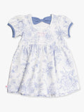 Girls Periwinkle Butterfly Garden Puff Short Sleeve Bow Twirl Dress: Blue / 4T