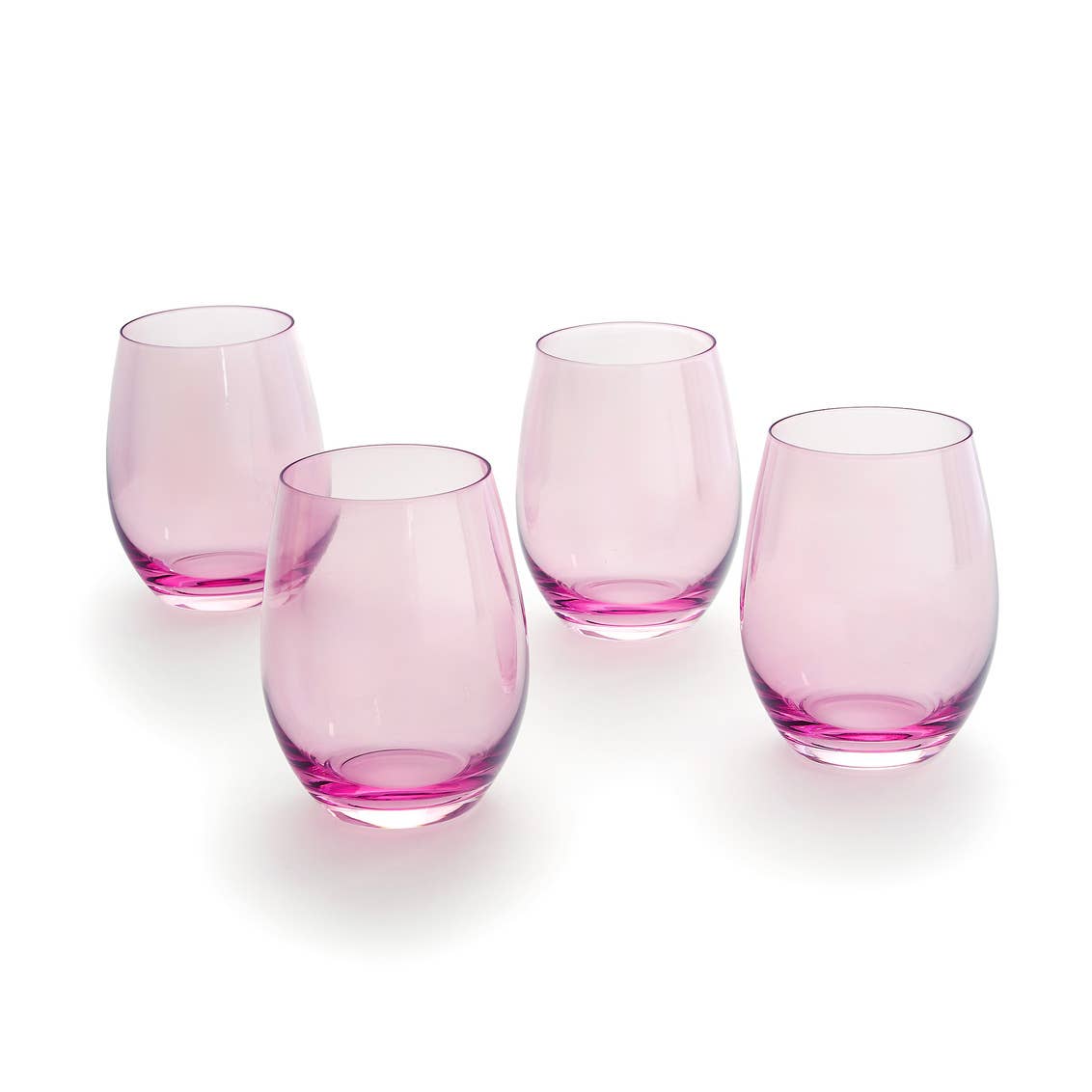 Set of Four Veneto Stemless Wine Glasses - Multi color avail: Amethyst