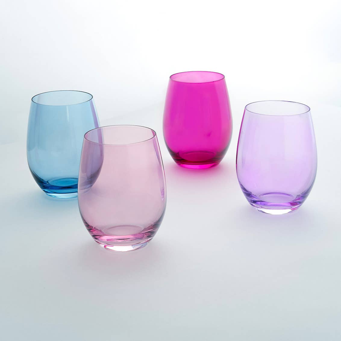 Set of Four Veneto Stemless Wine Glasses - Multi color avail: Frost