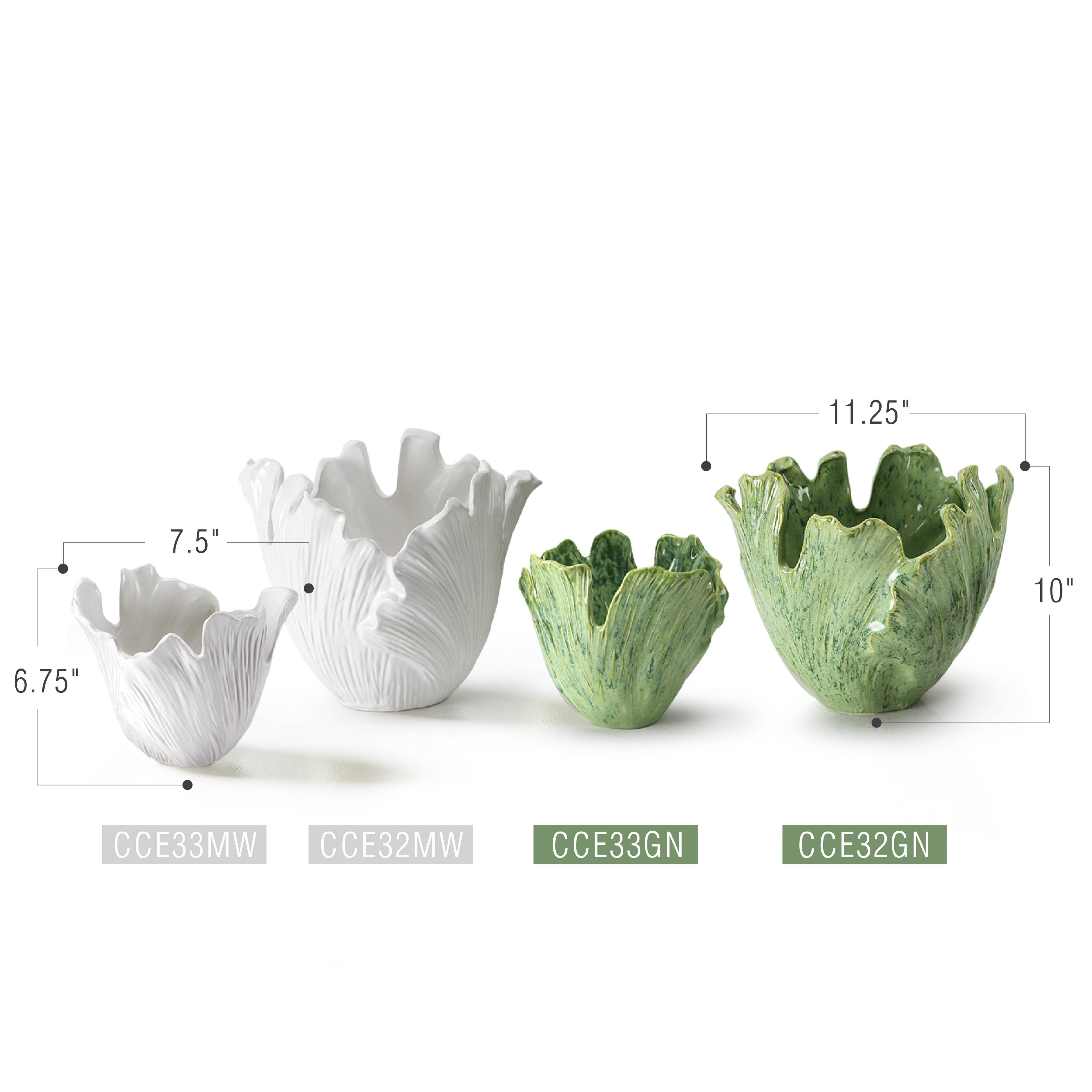 Large Iceberg Elegance Vase: Matt White / H-10" | D-11.25"