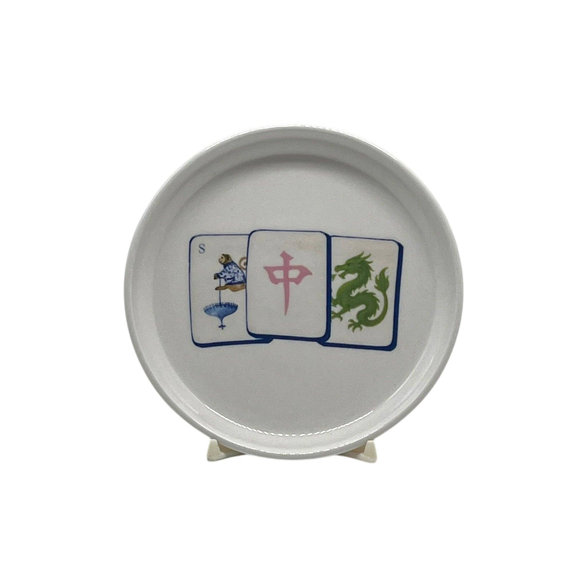 Mahjong Tiles Anything Dish, 5" (blue tiles)