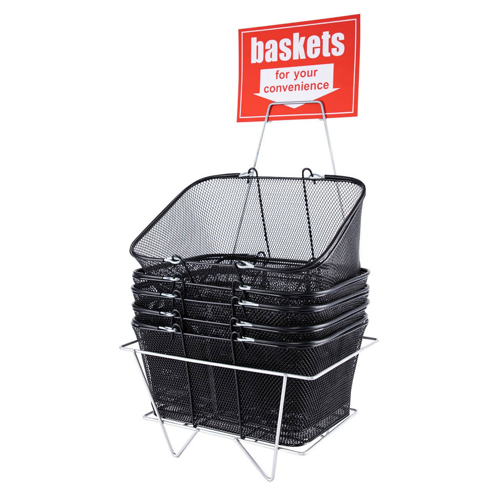 Black Metal Shopping Basket Set - 12 Baskets