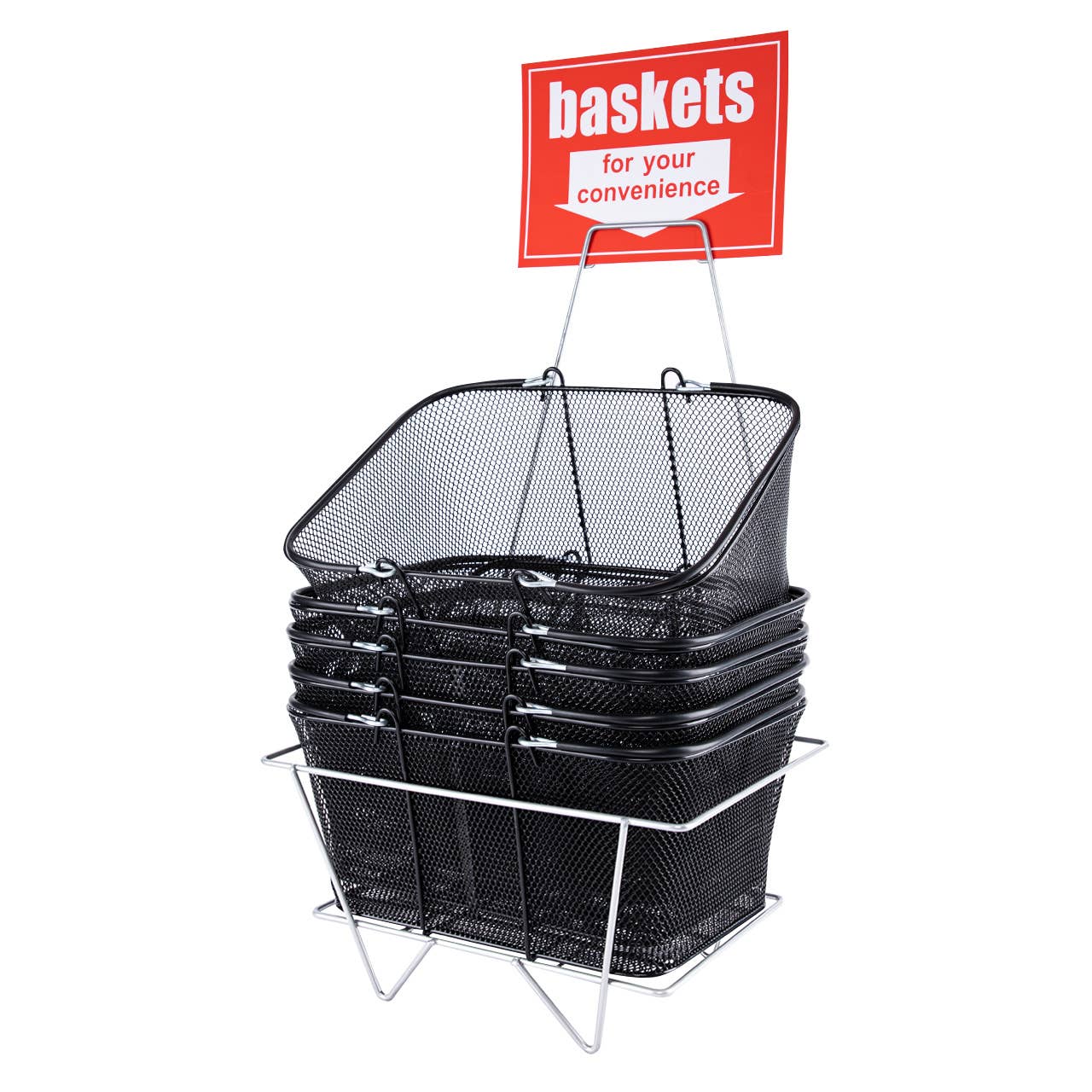 Black Metal Shopping Basket Set - 12 Baskets