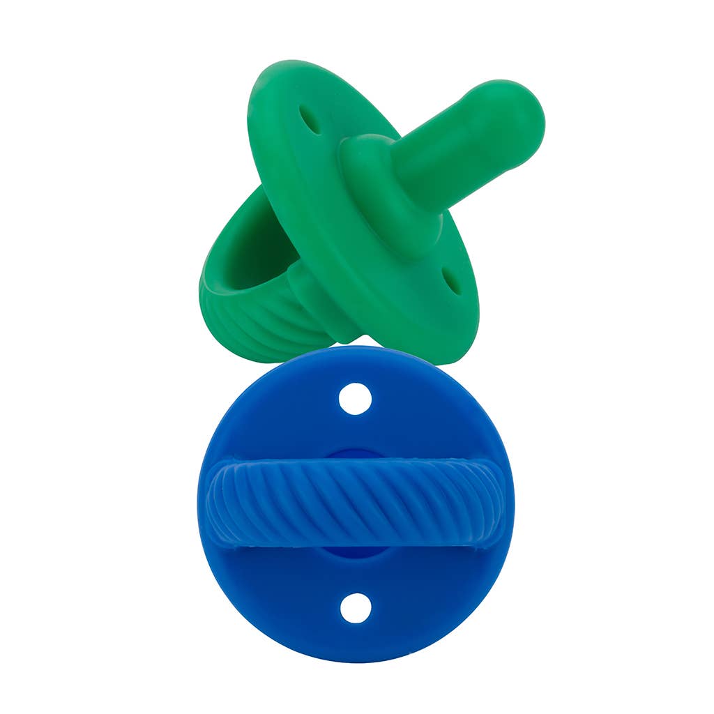 Sweetie Soother™ Pacifier Sets (2-pack): Robin's Egg Blue + Navy Cables