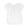 Bubble with Novelty Smocking: White / Preemie