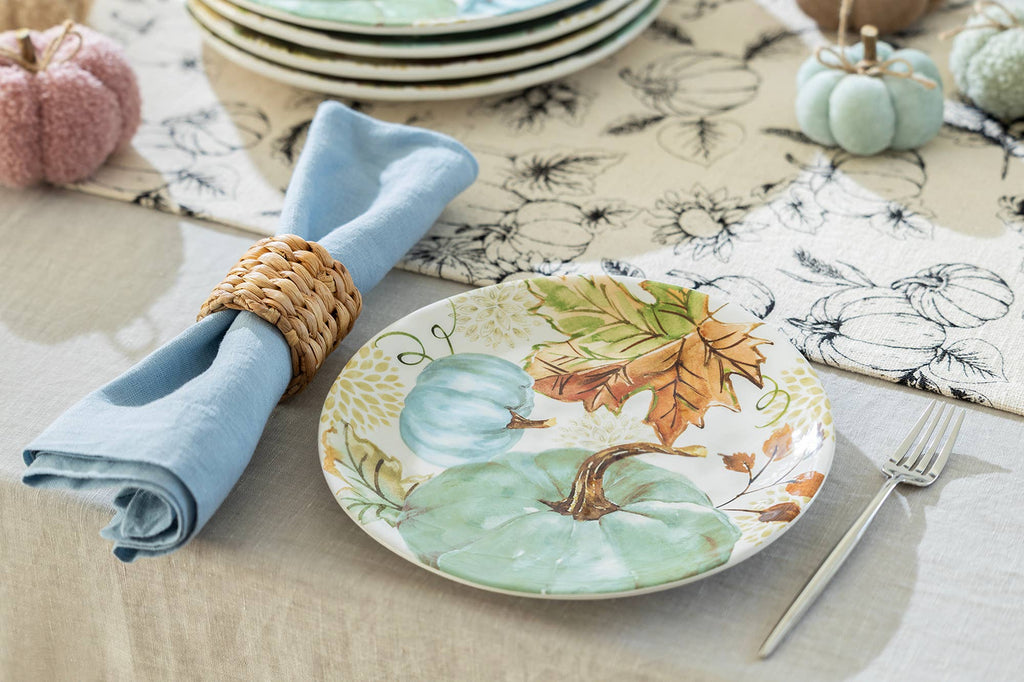 Fall Pumpkins with Leaves 8.5" Dessert/Salad Plate