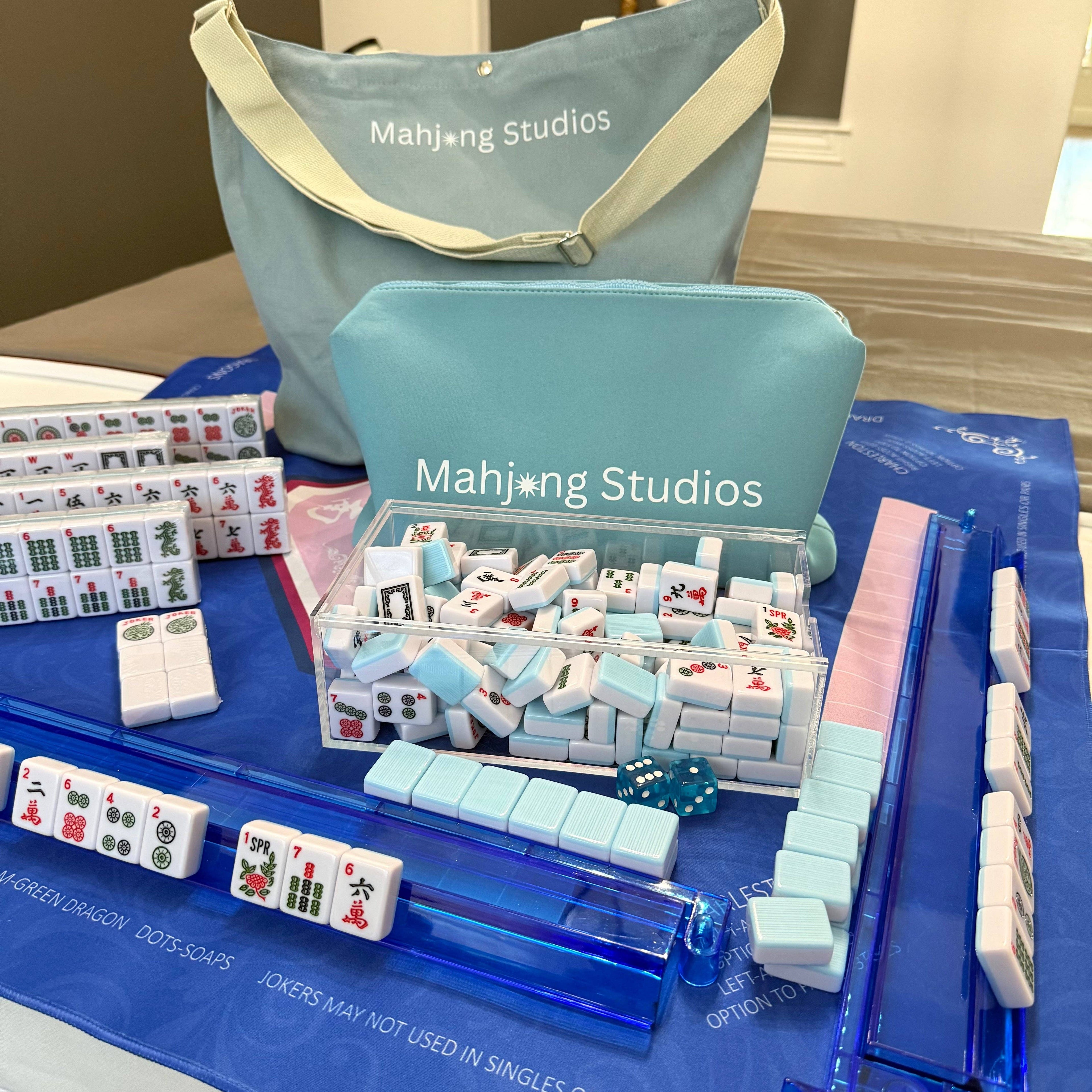 Mahjong Studios – Bamboo Sky American Mahjong Tile Set (166 Tiles): Tiles +Dice +Instructions +Storage Box