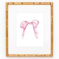 Grandmillennial Bow Watercolor Art Print: Pink / 5x7