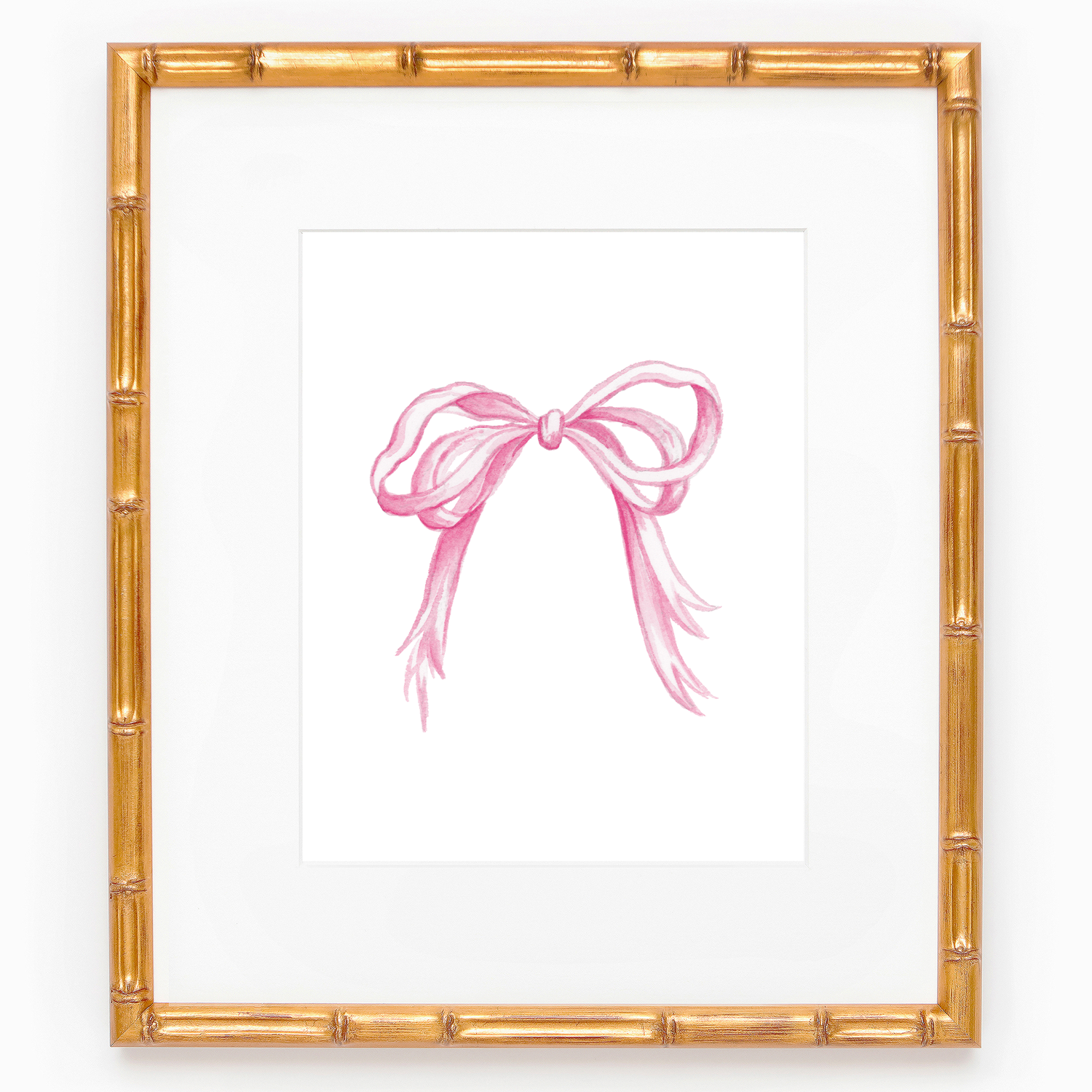 Grandmillennial Bow Watercolor Art Print: Pink / 5x7