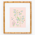 Plum Tree Garden Watercolor Chinoiserie Art Print: 5x7