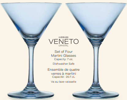 Set of Four Veneto Martini Glasses: Amethyst