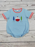 Lure Appliqué Fishing Baby Boy Bubble: 6-12M