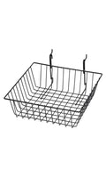 Grid Basket for Slatwall & Wire Grid: Black / 12 x 12 x 4 inch