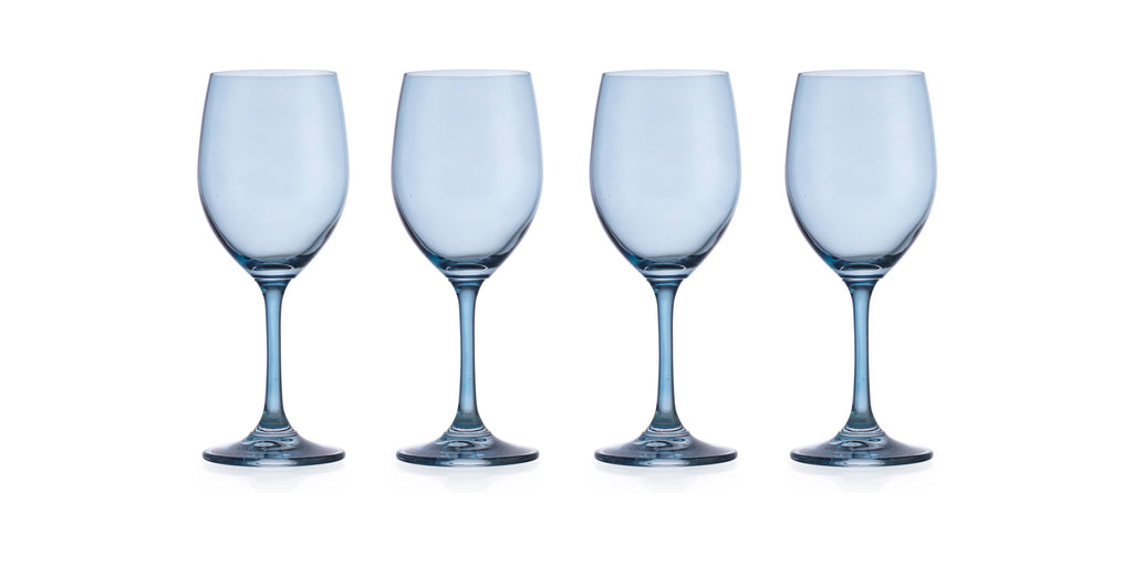 Set of Four Veneto White Wine Glasses: Clear