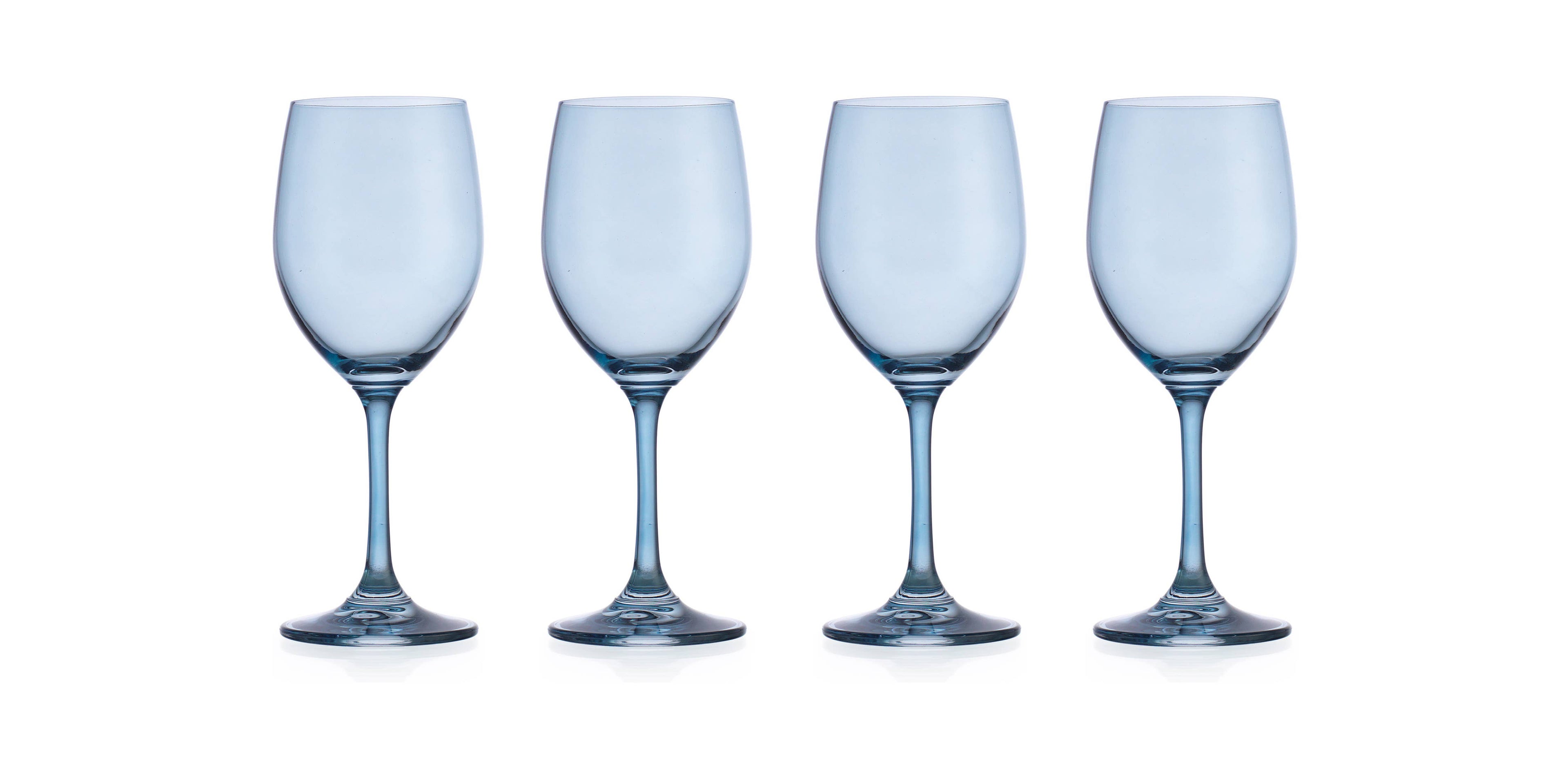 Set of Four Veneto White Wine Glasses: Clear